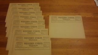 Vintage Western Union Telegram Blank Sheets Qty (10)