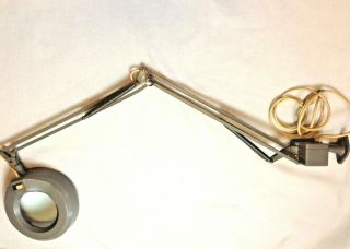 Vintage Industrial Luxo Magnifier Articulating Task Work Table Lamp