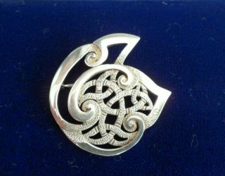 Vintage Jewellery Sterling Silver Ola Gorie Kells Brooch Pin Edinburgh Hallmark