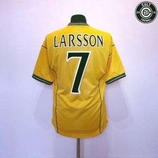 Larsson 7 Celtic Vintage Umbro Away Football Shirt Jersey 2000/02 (m) Sweden