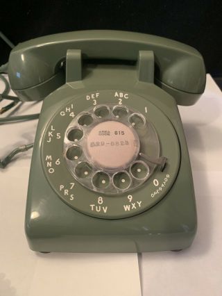 Vintage 1972 Green Rotary Dial Desk Phone Cd500 With Cords