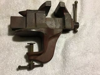 Vintage 3 " Clamp On Bench Vise With Anvil