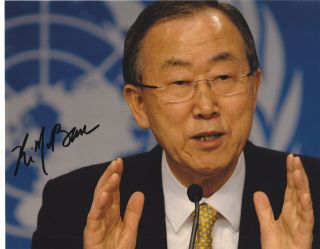 Ban Ki - Moon Signed Autograph United Nations Un 8x10 Photo Exact Proof 2