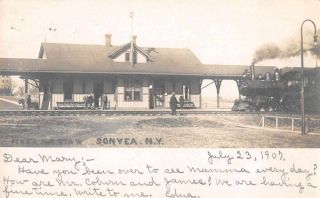Sonyea York Pennsylvania Railroad Station Real Photo Vintage Postcard Aa1607