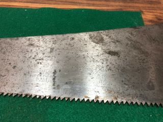 very rare vintage H Disston & Sons Philada D8 finger hole Hand Saw 26 