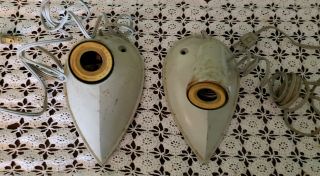 Two Vintage Swivelier Bullet Wall Lights Sconce Lamp Bases Mid Century Modern
