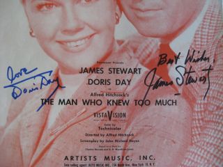 JAMES STEWART & DORIS DAY - Rare AUTOGRAPHED 1955 SHEET MUSIC HAND SIGNED BY BOTH 2