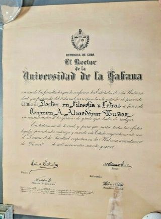 CUBA FIDEL CASTRO REVOLUTION LEADER UNIVERSITY HAVANA DECREE SIGNED DS 1961 2