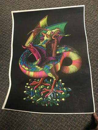 Vintage Mc Escher Dragon Black Lite Poster
