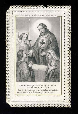 (117442) Holy Card Lace Canivet: Perseverance Dans La Devotion.  Turgis 405