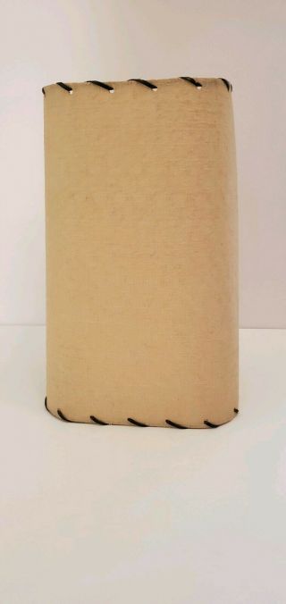Vintage Tan Fiberglass Clip On Lamp Shade Mid Century Modern Mcm 9 " X4.  5 " Square