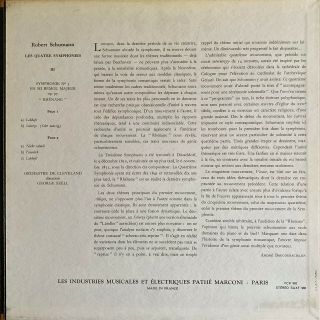 RARE CLASSIC LP GEORGE SZELL SCHUMANN LES 4 SYMPHONIES FRENCH COLUMBIA SAXF 982 2
