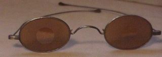 Antique Civil War Era Sharpshooter Amber Glasses Spectacles