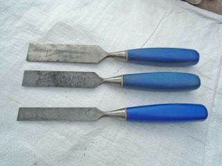 Vintage Set of 3 Bevel Edged Chisels by MARPLES,  VGC Old Tool 2