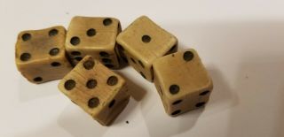 Vintage Dice Really Old - Maybe Hand Made From Bone