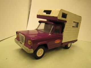 Vintage Tonka Toy Pressed Steel Jeep Truck Camper Purple