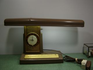 Vintage Modern Industrial Art Deco Desk Lamp Light & Sessions Clock