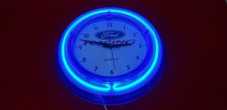 Ford Racing Neon Clock Quartz