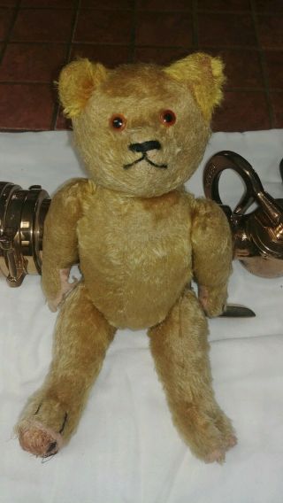 Steiff Antique Teddy Bear Mohair Jointed 14 Inch Straw Filled
