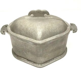 Vtg Guardian Service Pot With Lid Hammered Aluminum Cookware Triangle Heart