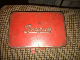 Vintage Snap On Red Metal Tool Storage Case For Ratchet Socket Extension Kra - 255