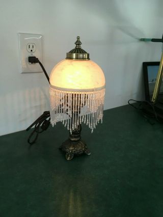 Small Victorian Style Beaded Fringe Lamp