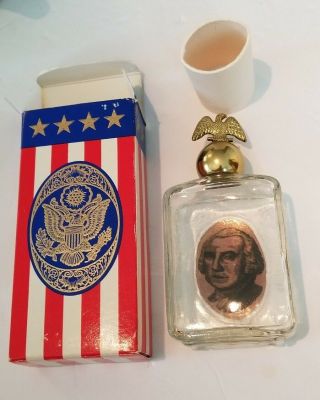 George Washington Avon Empty Bottle W/eagle Top 5 - 1/2 " Box Vintage