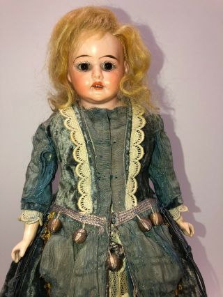 Antique Doll GERMANY Porcelain head Kid Leather Body,  Teeth,  Handmade Clothing 3