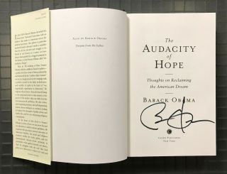 President Barack Obama Signed The Audacity Of Hope Hardcover Book Jsa Loa Auto