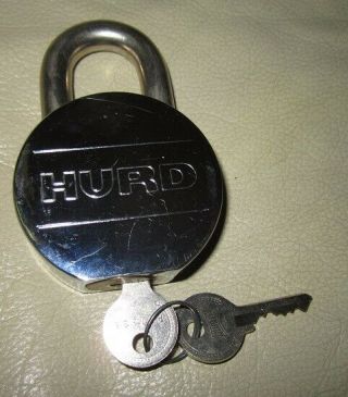 Vintage Hurd Heavy - Duty Padlock W/keys