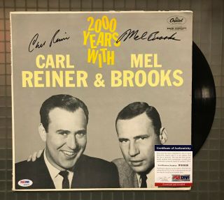 Carl Reiner & Mel Brooks Signed 2000 Years Record Album Vinyl Auto Psa/dna