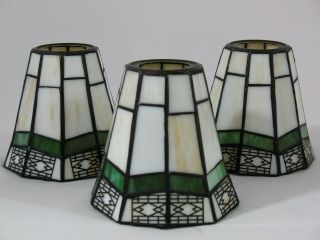 3 Art & Crafts Stained Glass Light Shade Ceiling Fan Chandelier Wall Sconce