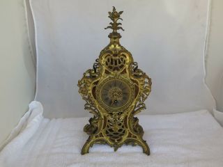 Rare Antique Lenzkirch Germany Gilt Bronze & Lacquer Mantle Clock