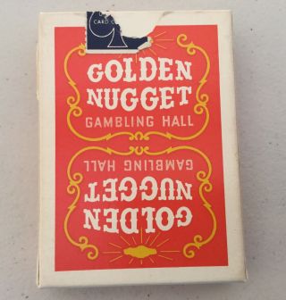 Vintage Golden Nugget Las Vegas Casino Playing Cards Orange Deck