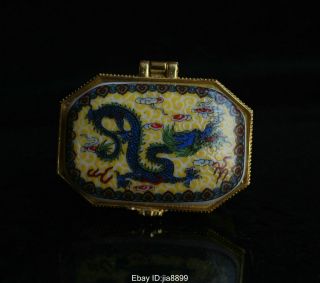 Chinese China Wu Cai Porcelain Lucky Dragon Statue Jewelry Box Jewelry Boxes 02