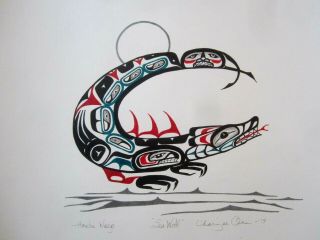 Northwest Coast Art - Tribal Wasgo,  Sea Wolf - Painting