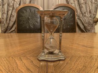 Vintage Marked Spanish Sterling Silver 925 Movable Sand Timer Hourglass