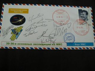 Iss 35/36 Flown Boardpost Orig.  Signed Crew,  Space