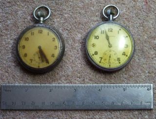 3 Vintage Pocket Watches Military Gstp 1 Helvetia Ww2 For Repair