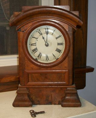 Waterbury Shelf Clock - 8 Day Spring Clock Label Seth Thomas Clubfoot Ca 1860s