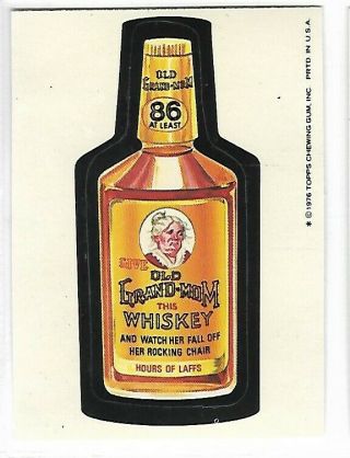 1976 Topps Wacky Package Packs 16th 16 Series Sticker Old - Grandmom - Whiskey Nm Sl