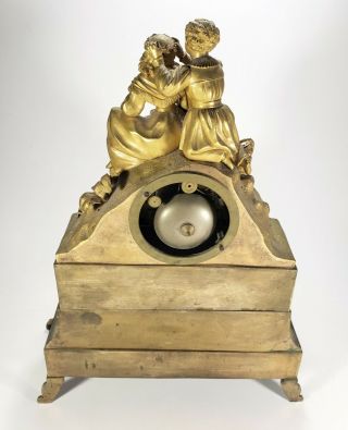 Antique Victorian 19th Century French Ormolu Brass Figural Mantel Vtg Clock Gilt 3
