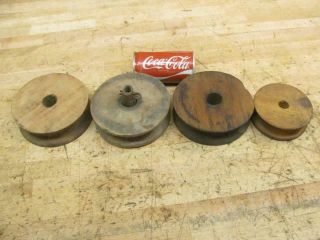Antique Vintage Loose Hay Trolley Rope Pulley Replacement Wood Pulleys