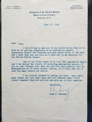 John F.  Kennedy Signature / Autograph Loa Certified Authentic