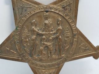 Vintage Grand Army Of The Republic Star Badge Medal Civil War Vet 2