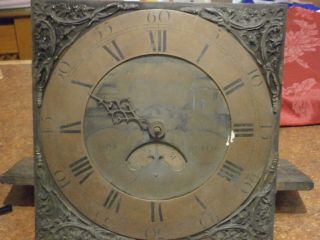 Clock Movement & Brass Dial John Phillip,  Lantrisaint.  30 H Longcase Grandfather