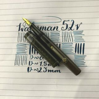 Vintage Waterman Ideal 52v Fountain Pen,  14k Gold Superflex Flex Nib,  Restored