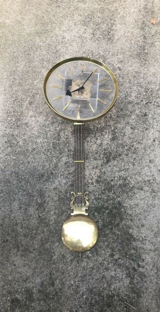 Vintage Howard Miller George Nelson Acrylic Wall Clock Pendulum