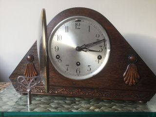 Art Deco Westminster / Whittington Chime Mantel Clock,  Serviced,  Springs 2