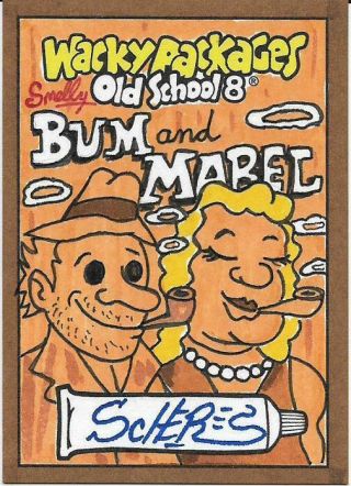 Wacky Packages 2019 Old School 8 Rare Bum And Mabel Color Sketch By Chad Scheres